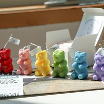 갓샵 곰돌이 젤리곰 하리보 캔들 향초 방향제 초 7color, 퍼플 젤리곰 캔들