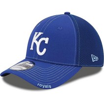 New Era MLB 네오 팀 컬러 39Thirty 스트레치 플렉스 핏 모자 캡 York Yankees, Small-Medium, 캔자스시티 로열스
