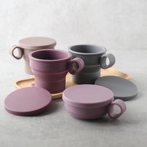 리빙스토리 접이식 실리콘 컵, 실리콘컵(모던그레이), 1개