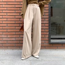 네쥬 여성 봄 여름 핀턱 일자 와이드 밴딩 바지 팬츠