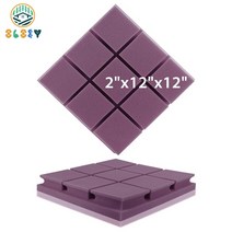 방음 패널 61224pcs 어쿠스틱 폼 패널 방음 스튜디오 벽용 소음 차단 흡음 스폰지 패널, pmfk3x3-보라색, 12개, 고밀도