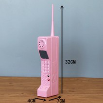 빈티지 엔틱 레트로 아날로그 벽돌 핸드폰 복고 무선 전화기 하이틴 인테리어 장식 소품, 분홍색
