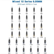 오토 MTS 니들 카트리지 10/20PCS 혼합 RL RS M1 일회용 안전 기계 그립 111946, 해외_32개 혼합 바늘