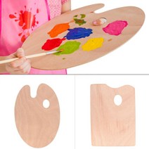 화방 미술 유화 우드 파레트 팔레트 나무 손잡이 아크릴 물감 페인팅 빠레트, 원형 - 대, 기본