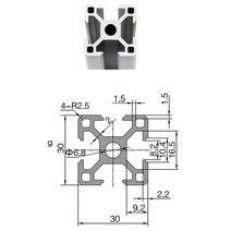 어닝레일 2040 3030 알루미늄 프로파일 100 350 400 450 500 550 600 mm 선형 레일 압출 CNC 3D 프린터 부, 03 3030_12 650mm