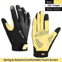 터치장갑 WEST BIKING-남성용 여성용 스포츠 사이클링 장갑 터치 스크린 MTB 자전거 러닝 피트니스 체육관 승마 오토바이 장갑, 209 Full Yellow, XXL, CHINA