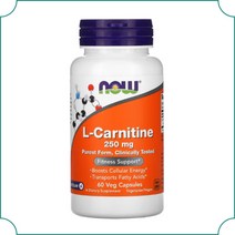 L 카르니틴 250mg 엘카르니틴 피트니스 서포트 비건 60베지캡슐 나우푸드