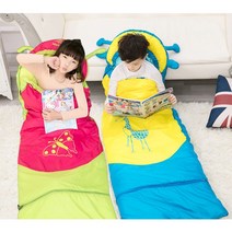 레드호호 사계절용 키즈 주니어 캠핑침낭, 일반블루