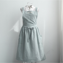 야화 파스텔 린넨 앞치마, 스카이