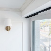 Elyne Studio 안테나식 조절 커튼레일 블랙컬러