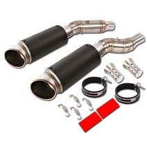 오토바이 머플러 바이크 카본 스티커 배기 파이프 51mm 이동식 DB 킬러 이스케이프 가와사키 Z1000 Z1000SX 닌자 1000 2010 용 중간 슬립, S ( 300 mm )
