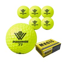 다이아윙스 골프공 박스포장 더 멀리 비거리 장타볼 선물용, 04. M3 옐로우, 1개, 6구