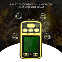 스마트 센서 ST8990 가스 모니터 충전식 4 in 1 o˚lel CO H₂S 감지기 테스터 백라이트 알람 기능 포함, 01 yellow_01 EU 플매트 카펫 러그