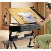 원목 리프트 업 책상 와이드 높이 조절 책상 경사형 그림 책 노트북 받침