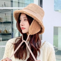 루즈루나 겨울 방한 무스탕 뽀글이 귀덮개 탈부착 벙거지 버킷햇 군밤 트래퍼햇 모자