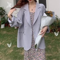 화사한 봄 여름 코디 여자 오버핏 레이어드 자켓 4색