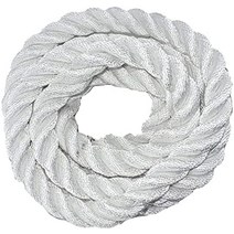 유도로프 pp로프 등산용 매듭 트위스트 나일론 검정색 또는 흰색 다목적 유틸리티 라인, 1인치 x 300피트 스풀, 하얀