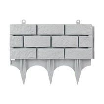 가벼운 울타리 모조 벽돌 정원 울타리 조경 산책로 화단 테두리 테두리 DIY 장식 울타리, 밝은 회색