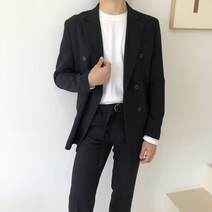 남자 더블 블레이저 자켓 봄 가을 아우터