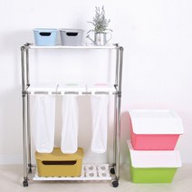 화이트 재활용 분리수거함3P (2단), 단일속성