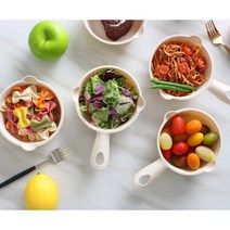 전자레인지 용 용기 냉동밥 보관 계란찜 전자렌지 찜기 라면 그릇 요리 끓이기, 아이보리