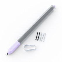 갤럭시 탭 S7 FE S8 플러스 울트라 S펜 실리콘 커버 그립홀더 케이스 + 펜촉, 퍼플