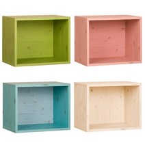 [하우디가구] 칼라 공간박스 1단 책장 책꽂이 수납장, 제품선택:칸높은1단-하늘(DIY)