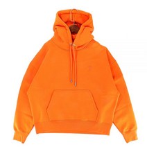 AMI 아미 22FW USW212 740 800 남성 하트로고 후드 맨투맨 - 오렌지