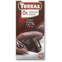 토라스 노슈가 다크 초콜릿 72 카카오 75g Torras Chocolate Negro 72 Cacao SIN AZUCAR, 1팩