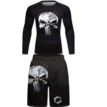 도복 추천 Jiu jitsu T 셔츠 GI Kickboxing 스포츠 정장 T-셔츠 무에반바지 4 개 해골 Bjj 발진 가드