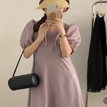 [아나운서 협찬] 보잉 새틴 비치 하객원피스 보라색 여름 봄 피로연 바캉스룩 44 66사이즈쇼핑몰 르뚜앙