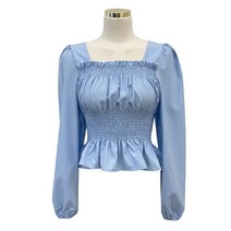 라라콩 양면착용 스모크 프릴 블라우스