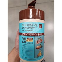 엘라스틴 모로코 아르간 오일 리치 트리트먼트 2배 강화 1000ml 펌 염색 갈라짐 끊어짐 극 손상 모발 고영양 모링가 올리브 오일, 1개