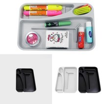 필기구트레이 펜접시 필기구정리함 데스크정리 책상트레이 데스크수납, Black