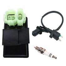 오토바이 시작 CDI 장치 고전압 점화기 레이싱 AC 6 핀 CDI 상자 점화 코일 점화 플러그 GY6 50-150CC 오토바이 스쿠터용, Black