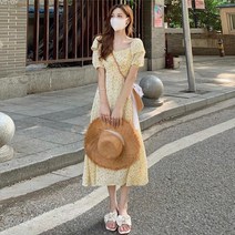 VSYOY 프렌치 쉬폰 플라워 원피스