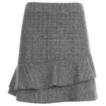 [KT알파쇼핑]미크 여성 간절기 울 골프 큐롯 프릴 스커트 NS-WSK-1201-체크