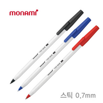 모나미 스틱볼펜 0.7mm 12개 그립감 좋은 막대형 비품, 파랑