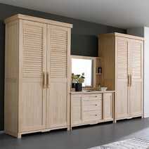 피톤치드 편백나무 원목 서랍 화장대 와이드 1100