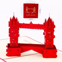 생일축하카드 팝업카드 메세지 세트3D 팝업 초대장 카드 3D 종이 세계 명소, 07 Thames bridge