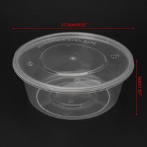 일회용도시락 플라스틱 일회용 점심 수프 그릇 뚜껑이 있는 둥근 컨테이너 상자 K1MF 10 개