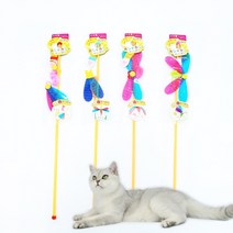동동이네 고양이 낚시대 카샤카샤 붕붕 4종 물고기 생선 벌 쥐 재롱스틱 막대 장난감 사냥놀이 운동 다이어트 [ ]