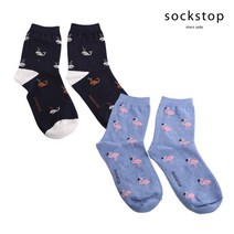 [삭스탑] 여자 여성 고래 홍학 캐릭터 중목 패션 양말 5켤레 데일리 기본 패턴
