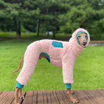 도기스타 이탈리안그레이하운드옷 아이쥐옷 포켓 후리스 올인원, 에메럴드그린포켓