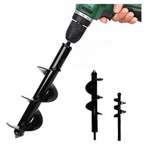POZEAL 전동 땅파기드릴 정원용 스크류 드릴 비트 땅파는기계, 지름 8cm*길이 60cm*2