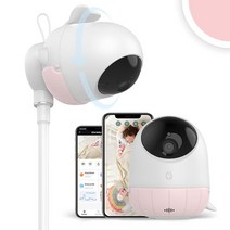 Ellie Baby Pro Simshine 고급 무선 베이비 모니터 2K 울트라 HD 해상도 얼굴 커버 알림 수면 추적 자장가 재생 온도 모니터링