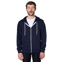 American Apparel 남성용 플렉스 플리스 긴소매 지퍼 후디 F497 플렉스 플리스 긴소매 지퍼 후드 F497 네이비