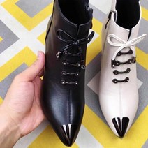 후아나야 여성앵클부츠 앵글부츠 가죽펌프스 가보시부티 구두 여성가을부츠 5cm