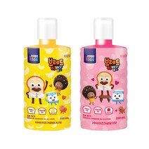 [업피플몰] 2080 키즈가글 브레드이발소 250ml 딸기향 바나나향, 딸기향 2개+바나나향 2개