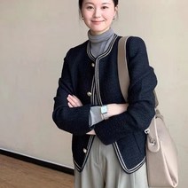파즈마 여성 봄 하객 로프 배색트리밍 트위드 자켓 P2302159
